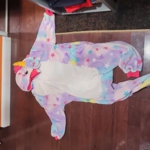 Unicorn one piece plush costume for 6 to 10 yrs old